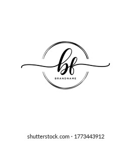 BF Initial handwriting logo vector