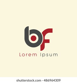 bf initial letter linked lowercase logo. b and f vector template design.