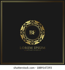 Modelo de logotipo BF de carta inicial de lujo en arte vectorial para Restaurante, Royalty, Boutique, Cafe, Hotel, Heraldic, Joyería, Moda y otras ilustraciones vectoriales.