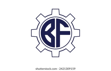 BF initial letter mechanical circle logo design vector template. industrial, engineering, servicing, word mark, letter mark, monogram, construction, business, company, corporate, commercial, geometric