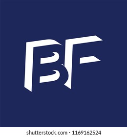 BF initial letter with negative space logo icon vector template