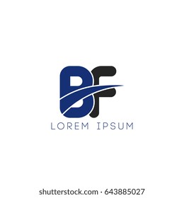 bf initial letter uppercase logo blue and black