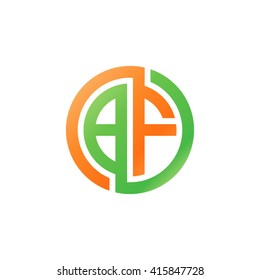 BF initial letters linked circle logo orange green