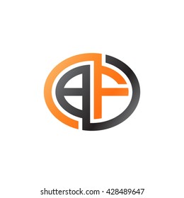 BF initial letters looping linked ellipse logo orange black