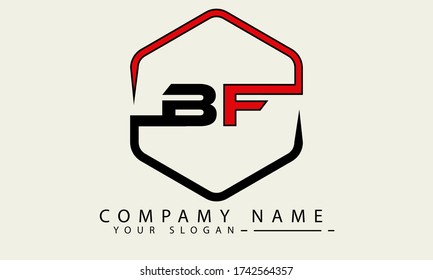 bf initial logo design vector illustration.BF logo vector eps