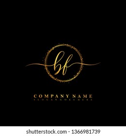 BF Initial luxury handwriting logo vector