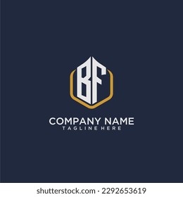 BF initial monogram building logo for real estate with creative polygon style design