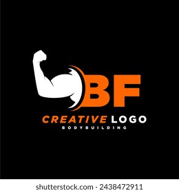 BF initial monogram for fitnes or gym logo with creative style design
