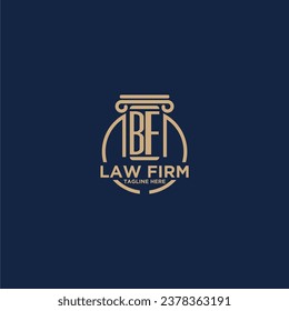 BF initial monogram for law firm with creative circle line