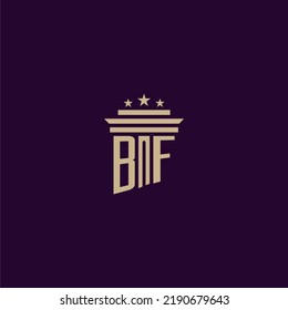 BF initial monogram logo design for lawfirm lawyers with pillar vector image