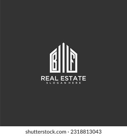 BF initial monogram logo for real estate with home shapes creative design