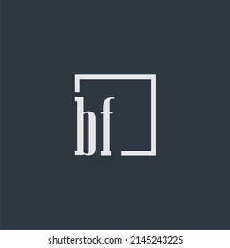 BF initial monogram logo with rectangle style dsign