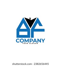 
BF letter creative real estate vector logo design.