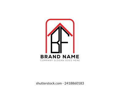 BF letter creative real estate vector logo design . BF creative initials letter logo concept.