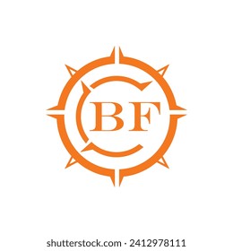 BF letter design. BF letter technology logo design on a white background.