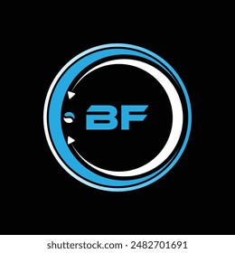 Diseño del logotipo de la letra de BF con un diseño del logotipo de BF en forma de círculo. Diseño creativo del logotipo de la letra de BF. BF diseño único.