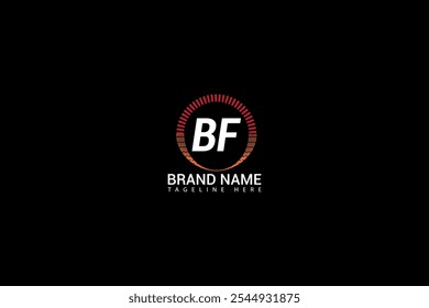 Diseño del logotipo de la letra de BF con un diseño del logotipo de la forma del círculo de BF. Diseño creativo del logotipo de la letra de BF. Diseño único de BF