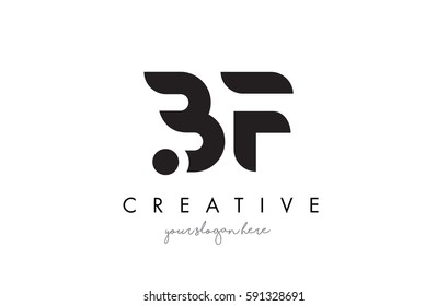 BF Letter Logo Design with Creative Modern Trendy Typography and Black Colors.
