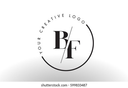 BF Letter Logo Design with Creative Intersected and Cutted Serif Font.