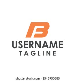 Bf letter logo design inside a black circle vector
