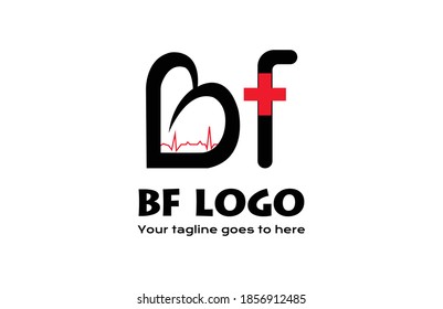 diseño del logotipo de la letra bf.creativo diseño del logotipo de la letra bf.logo de la letra rojo y negro bf.