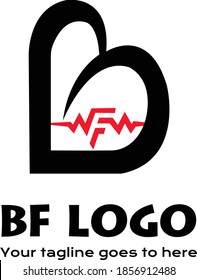 bf letter logo design.creative bf lettre logo design.red and black bf letter logo.