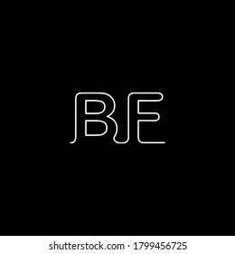 BF letter logo with nice black background.The nice white letter.
