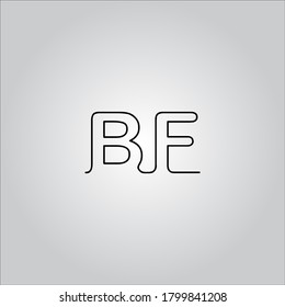 Logo de la letra BF con un bonito fondo blanco. El bonito icono de la letra negra.