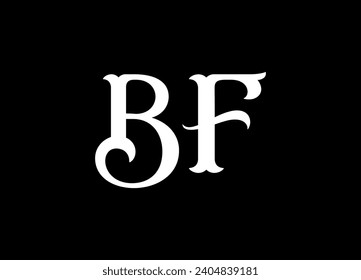 Logo de la letra BF, icono y diseño de logotipo de monograma