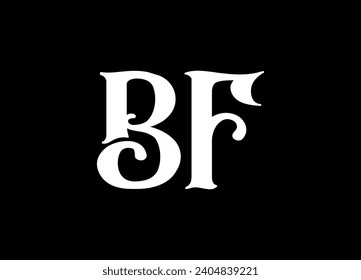 Logo de la letra BF, icono y diseño de logotipo de monograma