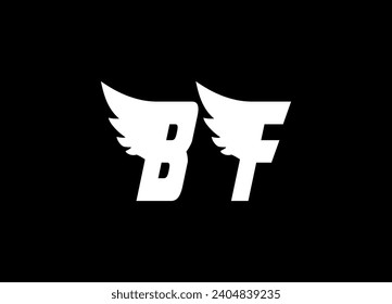 Logo de la letra BF, icono y diseño de logotipo de monograma