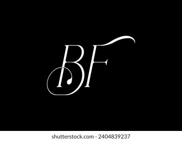 Logo de la letra BF, icono y diseño de logotipo de monograma
