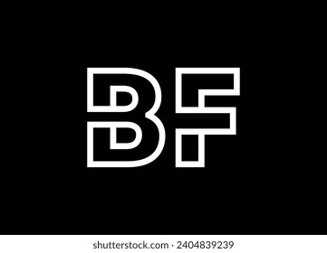 Logo de la letra BF, icono y diseño de logotipo de monograma