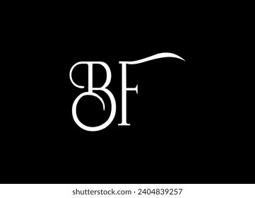 Logo de la letra BF, icono y diseño de logotipo de monograma