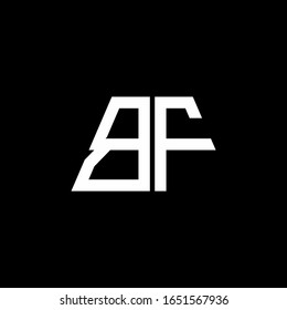 Logotipo BF monograma abstracto aislado en fondo negro