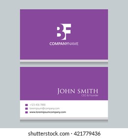 BF Logo | Business Card | Vector Graphic Branding Letter Element | White Background Abstract Design Colorful Object 