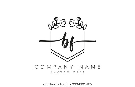 bf Logo-Design mit floraler Vektorgrafik
