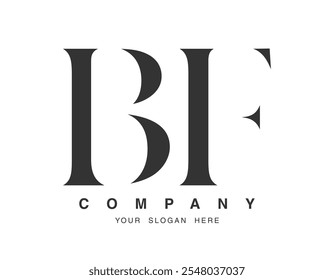 BF logo design. Initial letter b and f serif font style. Creative classic company name typography. Trendy logotype or identity. Vector illustration.