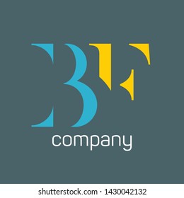 BF logo design. Letter b and F. Company logo. Monogram logo.