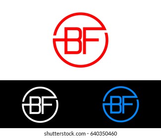 BF Logo. Letter Design Vector with Red and Black Gold Silver Colors
