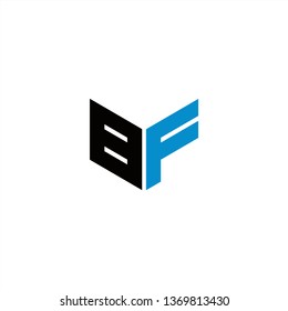BF Logo Letter Initial With Black and Blue Colors