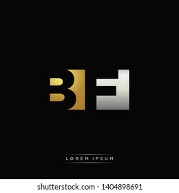 BF Logo Letter with Negative space and Gold combination silver color