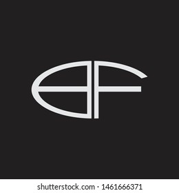 BF Logo letter oval monogram design template with black and white colors