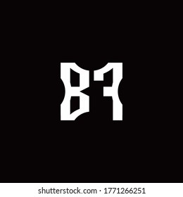Monograma del logotipo BF con elementos cortados plantilla de diseño