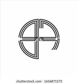 Bf Logo Monogram Triple Ribbon Style Stock Vector (Royalty Free