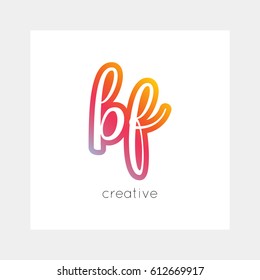BF logo, vector. Useful as branding symbol, app icon, alphabet element, clip-art.