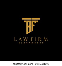 BF monogram initial logo for lawfirm with pillar design