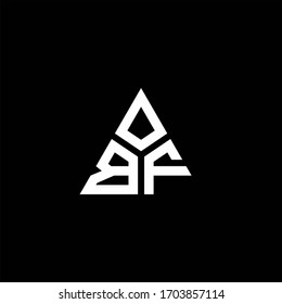 Logotipo de monograma BF con forma de 3 piezas aisladas en la plantilla de diseño triangular