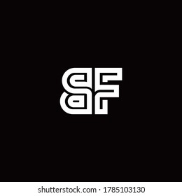 Logo de monograma BF con plantilla de diseño de línea abstracta