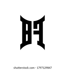 BF monogram logo with curved side design template